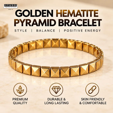 Golden Hematite Pyramid Bracelet