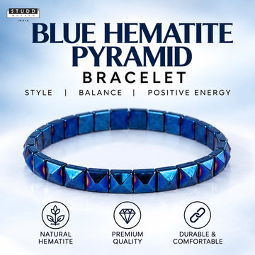 Blue Hematite Pyramid Bracelet
