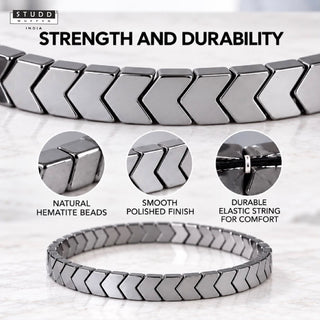Silver Hematite Arrow Bracelet