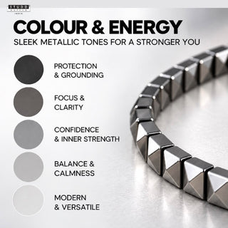 Silver Hematite Pyramid Bracelet