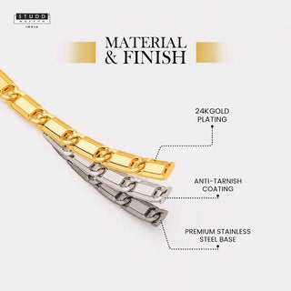 Golden Link Chain - 24K Gold Plated [ Pack of 2 ]
