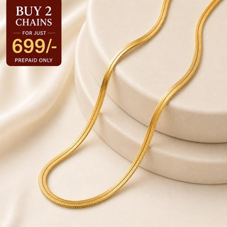 VELORE Snake Chain – 18K Gold Tone Plated (Pack of 2)