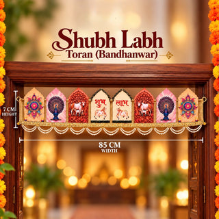 Shubh Labh Toran (Bandhanwar) – Crystal Infused Pyrite & Obsidian