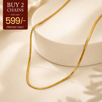 VELORE Snake Chain – 18K Gold Tone Plated (Pack of 2)