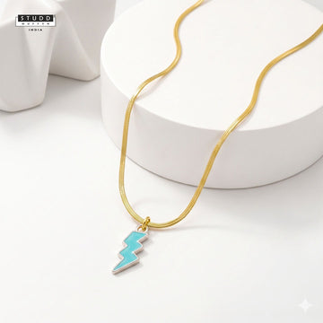 Thunder Pendant - 24K Gold Plated [ With Velore Snake Chain]