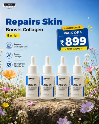GHK Cu Copper Peptide Serum | Scar Repair & Collagen Support  [ Pack of 4 ]