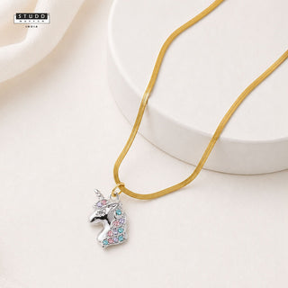 Unicorn Pendant - 24K Gold Plated [ With Velore Snake Chain]