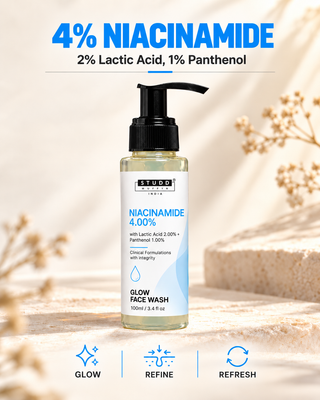Nuskhe By Paras Niacinamide 4% Glow Face Wash 100ml with Lactic Acid 2% and Panthenol 1%