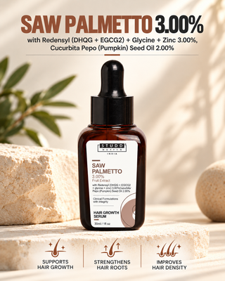 Studd Muffyn Saw Palmetto 3% Hair Growth Serum 30ml with Redensyl 3% and Pumpkin Seed Oil 2%: supports hair growth, strengthens hair roots, improves hair density