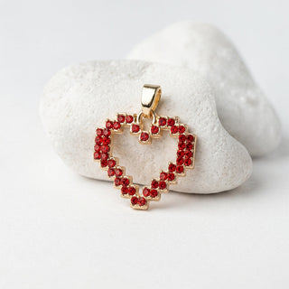 Red Heart Pixel Pendant