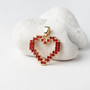Red Heart Pixel Pendant